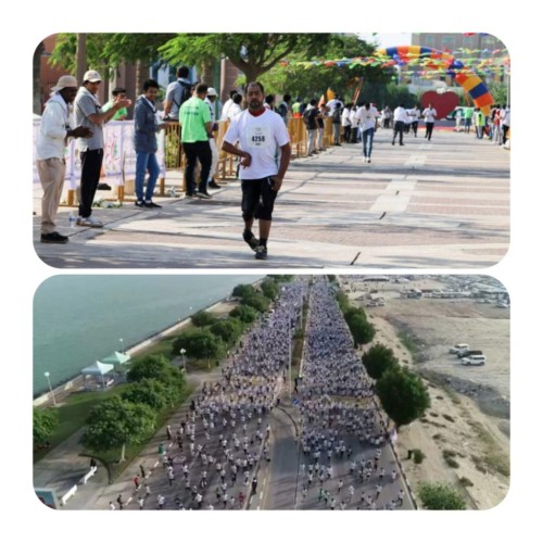 اقبال كبير للمتسابقين والمتسابقات للتسجيل في سباق الجري الدولي بالخبر