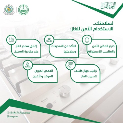الدفاع المدني يشدد على أهمية اتباع الطرق الآمنة لاستخدام أسطوانات الغاز ..