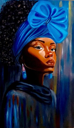 “الشخصية الافريقية” .. لوحة فنية للفنانة التشكيلية المبدعة الأستاذة العنود الحمزي