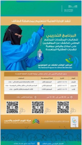 تعليم الطائف يطلق برنامج تدريبي للكشف عن الموهوبين وينفذ مسابقة الفهم القرائي