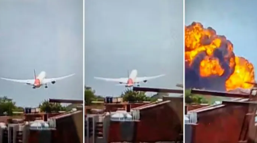 شاهد: لحظة تحطم طائرة هندية ومصرع جميع ركابها الـ242 بعد لحظات من إقلاعها من مطار أحمد آباد