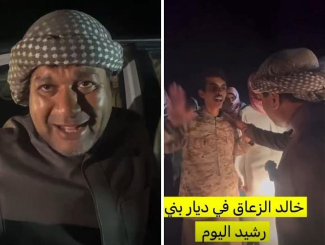 شاهد .. استقبال حافل من الأهالي لـ «الزعاق» خلال تواجده جنوب حائل