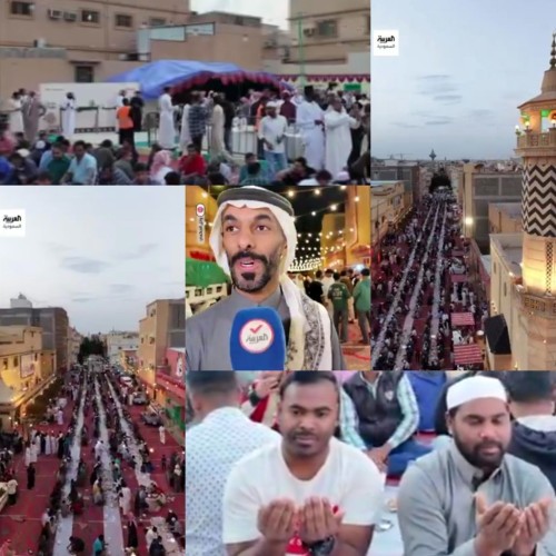 5000 صائم.. شاهد أطول مائدة إفطار  في تاريخ محافظة الخرج بطول 1450 مترا