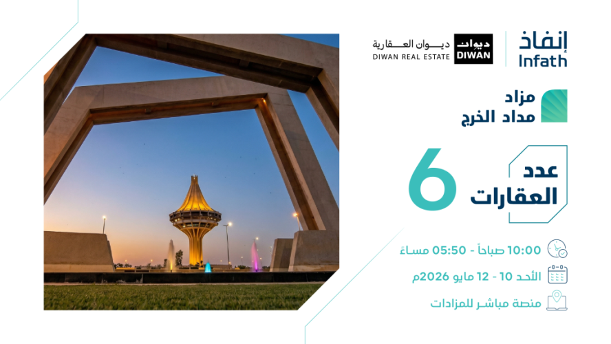 6 فرص عقارية بمزاد مداد الخرج