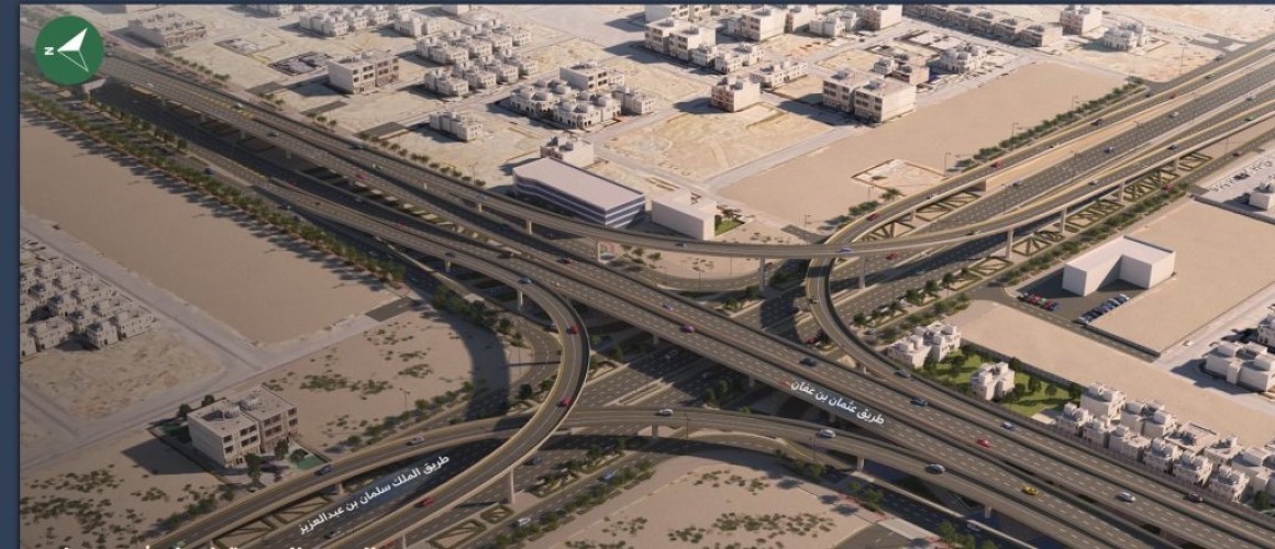الهيئة الملكية لمدينة الرياض تبدأ تطوير تقاطع عثمان بن عفان مع الملك سلمان