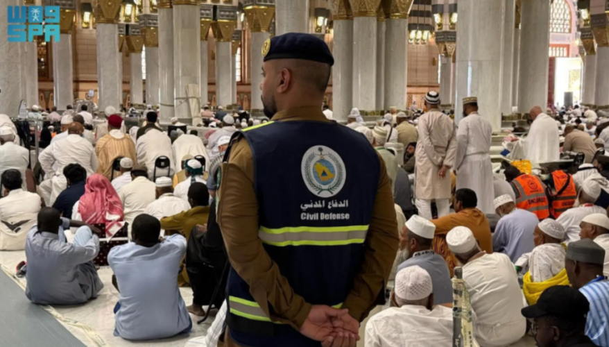 الدفاع المدني يعزز جهوده الميدانية في المسجد النبوي لخدمة الحجاج