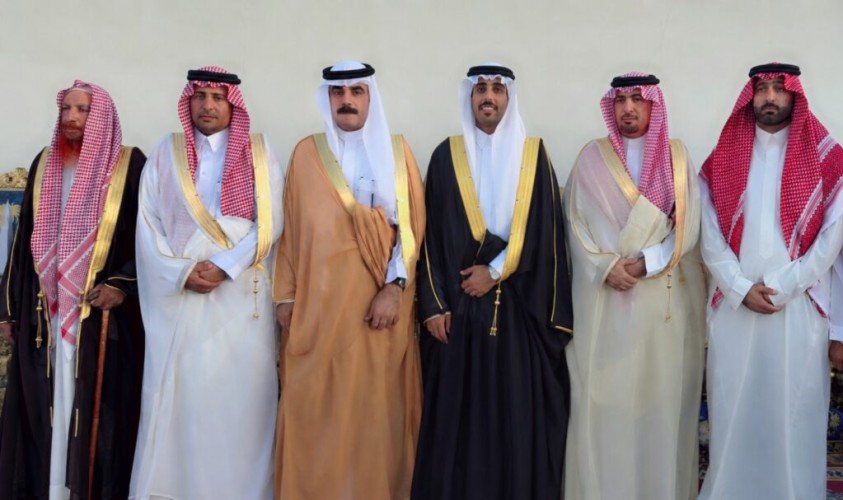 بحضور الشيوخ والأعيان والمسؤولين.. جزاء بن عبيد بن شميلان وأبنائه يحتفلون بزواج أبنهم  ( عبدالمجيد) بالحليفة