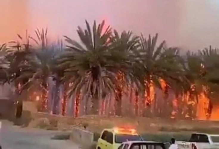 إخماد حريق هائل في مزارع بـ “دومة الجندل”.. شُبهة جنائية