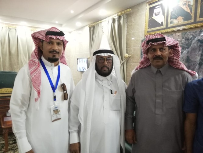 محافظ هروب الأستاذ بن لبدة يستقبل الزميل الصحفي ابراهيم النعمي