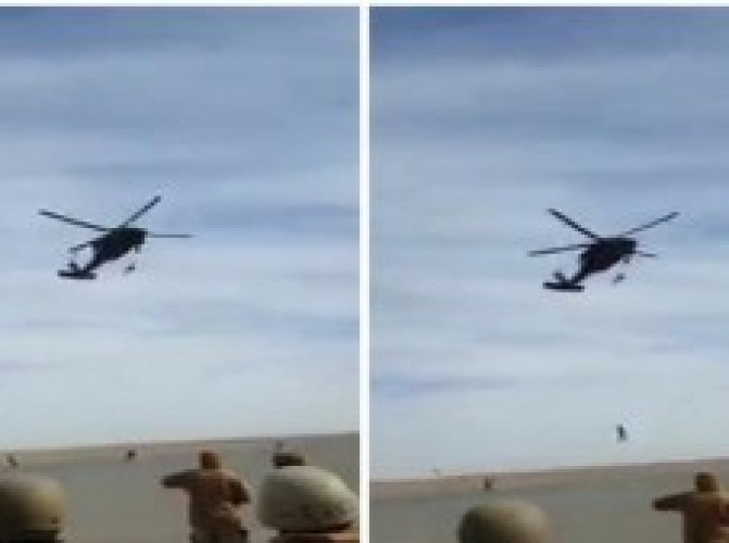 سقوط جندي من طائرة تدريب “الكوماندوز” بتبوك