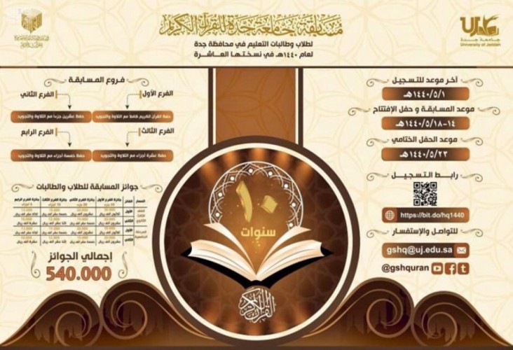 غداً.. انطلاق مسابقة جامعة جدة للقرآن بمشاركة 500 طالب وطالبة