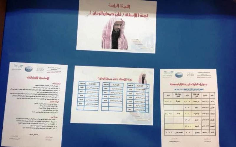 آفاق المستقبل تزين قاعات الاختبار بصور أمير الجوف و نائبه