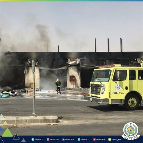 حريق ضخم بمحطة وقود بـ”القدية”.. والدفاع المدني يسيطر عليه