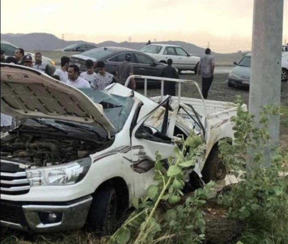 مصـرع شاب انقلبت به مركبته في نفس مكان وفاة والده بحـادث سير قبل 14 عاماً بـ جازان