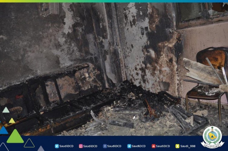 إصابة 15 في حريق قاعة أفراح بتبوك