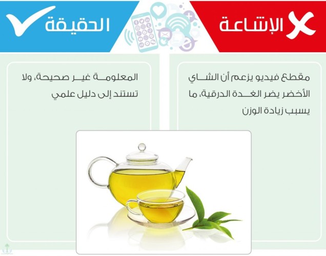 الغذاء والدواء” تنفي ضرر الشاي الأخضر على الغدة الدرقية