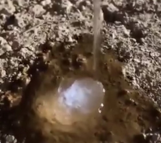 بالفيديو: مواطن يسكب الماء من قارورة في وادي الرمة.. شاهد: ما حدث لها!
