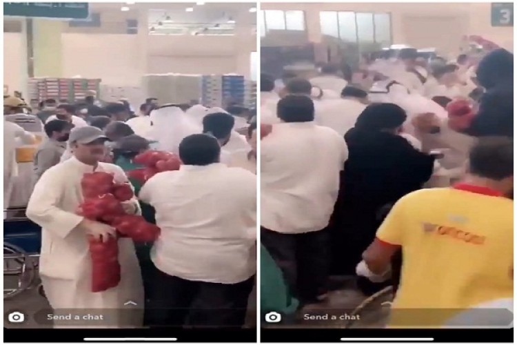 شاهد: فوضى وتدافع في أحد أسواق الكويت لشراء كميات كبيرة من البصل