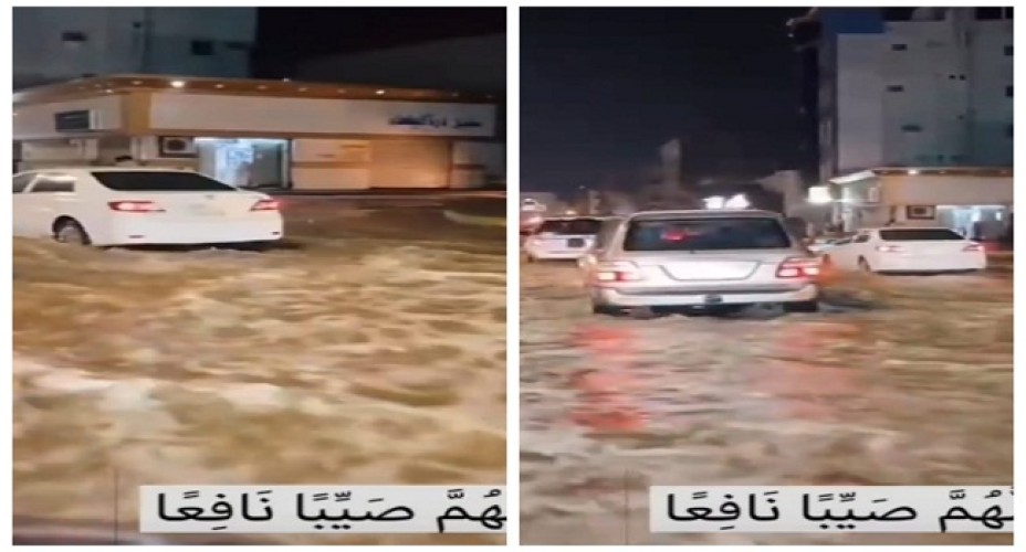 شاهد: هطول أمطار غزيرة على محافظة أملج