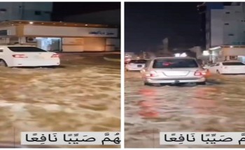 شاهد: هطول أمطار غزيرة على محافظة أملج