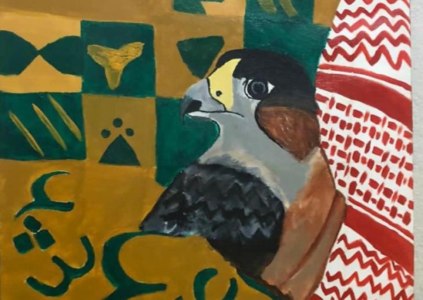 “هي لنا دار” لوحة فنية للفنان التشكيلي حسين محمد عبدلي