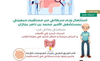 استئصال ورم سرطاني  من مستقيم سبعيني بمستشفى الأمير محمد بن ناصر بجازان