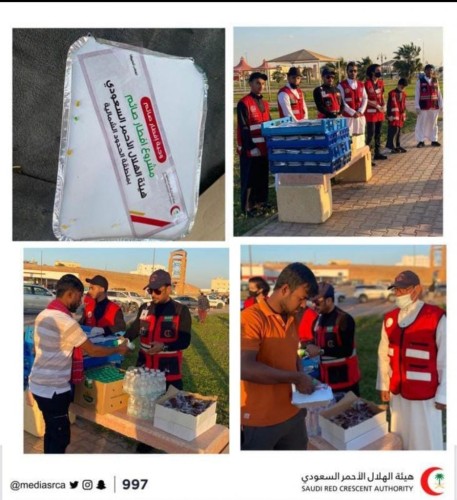 الهلال الأحمر بالشمالية ينفذ مبادرة إفطار صائم بالتعاون مع جمعية ساعد الخيرية