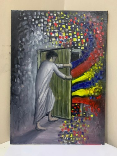 ‘الباب’لوحة فنية جميلة للفنان التشكيلي المبدع الاستاذ حجاب البراق