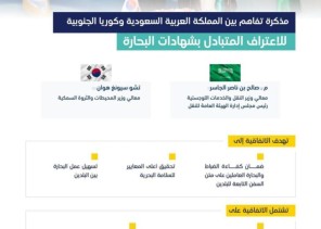 المملكة وكوريا الجنوبية توقعان مذكرة تفاهم للاعتراف المتبادل بشهادات البحارة
