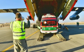 وصول الطائرة الإغاثية السعودية الثامنة لمساعدة الشعب الفلسطيني في قطاع غزة والتي يسيرها مركز الملك سلمان للإغاثة
