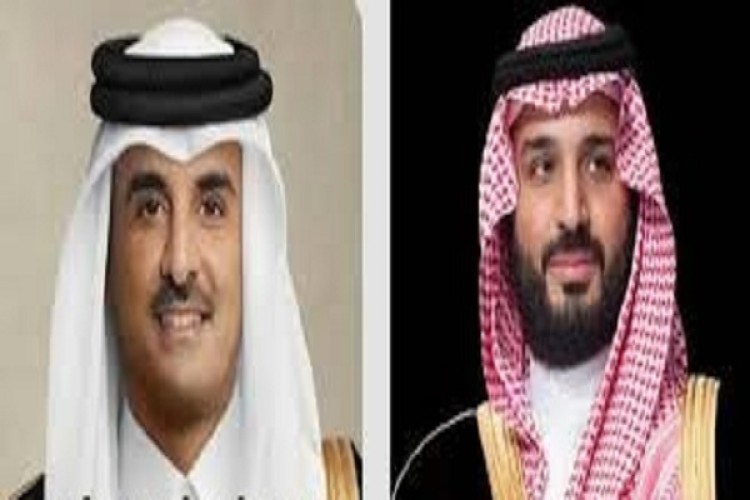 سمو ولي العهد يتلقى اتصالاً هاتفيًا من أمير دولة قطر