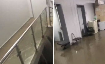 شاهد فيديو متداول لحظة دخول السيول للدور الأرضي في مستشفى الشميسي بالرياض