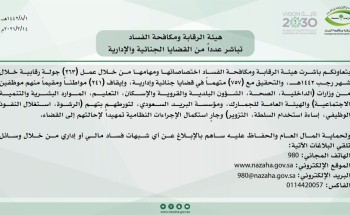 “مكافحة الفساد” تباشر عددًا من القضايا الجنائية والإدارية