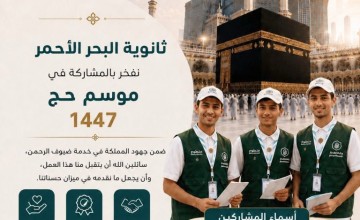 شباب الوطن في الميدان.. طلاب ثانوية البحر الأحمر يسهمون في خدمة الحجاج شباب الوطن في الميدان.. طلاب ثانوية البحر الأحمر يسهمون في خدمة الحجاج