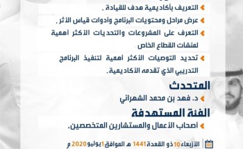 “هدف” يعقد صباح غدٍ ورشة عمل عن بُعد للتعريف بـ”برنامج القيادة” الذي تقدمه أكاديمية هدف للقيادة