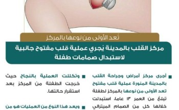 نجاح عملية قلب مفتوح جانبية لإستبدال صمامات لطفلة في مركز القلب في المدينة المنورة نجاح عملية قلب مفتوح جانبية لإستبدال صمامات لطفلة في مركز القلب في المدينة المنورة