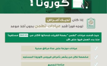 أكثر من 20 ألف مستفيد من خدمات عيادات “تطمن “في القريات أكثر من 20 ألف مستفيد من خدمات عيادات “تطمن “في القريات