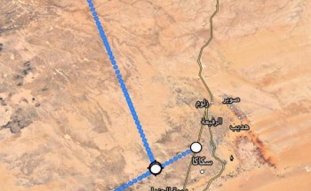 الموافقه على التصميم المقترح بتحديد مسار الطريق الرابط بين محافظة طريف ودومة الجندل بمسافة 195 كيلو متر الموافقه على التصميم المقترح بتحديد مسار الطريق الرابط بين محافظة طريف ودومة الجندل بمسافة 195 كيلو متر