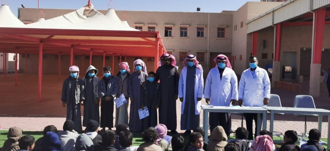 مركز صحي بدع بن خلف يقوم بزيارة مدرسة الاقم الابتدئية ومتوسطة العز بقرية أبله