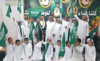 تهنئة معرف بلدة مهيضه في ابانات  مجهد المظيبري والأهالي بيوم الوطن٨٩