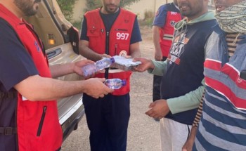 الهلال الأحمر بالحدود الشمالية يقيم إفطار صائم في محافظة طريف