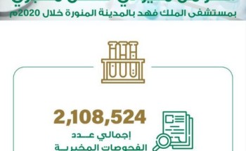 إجراء أكثر من 2 مليونين فحص مخبري بمستشفى الملك فهد بالمدينة المنورة إجراء أكثر من 2 مليونين فحص مخبري بمستشفى الملك فهد بالمدينة المنورة