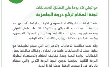 مع تبقي 25 يوماً على انطلاق مسابقة اليد .. لجنة الحكام ترفع درجة الجاهزية مع تبقي 25 يوماً على انطلاق مسابقة اليد .. لجنة الحكام ترفع درجة الجاهزية