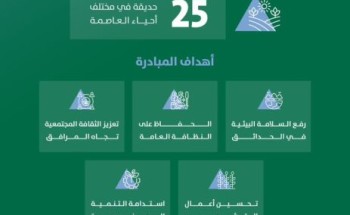 أمانة الرياض تشارك الأهالي مبادرة “حديقتي مسؤوليتي” في 25 موقعاً للحفاظ على حدائق الرياض واستدامتها أمانة الرياض تشارك الأهالي مبادرة “حديقتي مسؤوليتي” في 25 موقعاً للحفاظ على حدائق الرياض واستدامتها