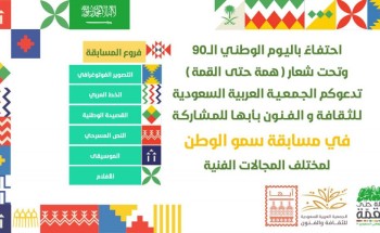احتفاء باليوم الوطني ٩٠ .. فنون أبها تطلق مسابقة وطنية بستة مسارات احتفاء باليوم الوطني ٩٠ .. فنون أبها تطلق مسابقة وطنية بستة مسارات