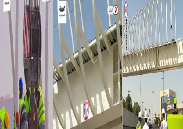 في 36 ساعة فقط.. إنجاز أضخم جسر مشاة بالخبر (شاهد) في 36 ساعة فقط.. إنجاز أضخم جسر مشاة بالخبر (شاهد)