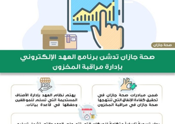 صحة جازان تدشن برنامج العهد الإلكتروني بإدارة مراقبة المخزون صحة جازان تدشن برنامج العهد الإلكتروني بإدارة مراقبة المخزون