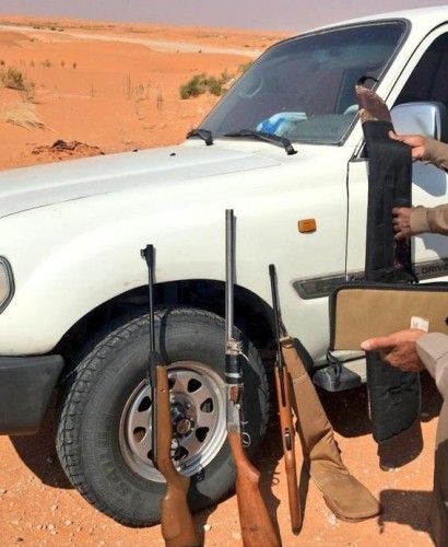 القبض على أشخاص دخلوا محمية “التيسية” دون ترخيص وضبط أسحلة وذخائر بحوزتهم
