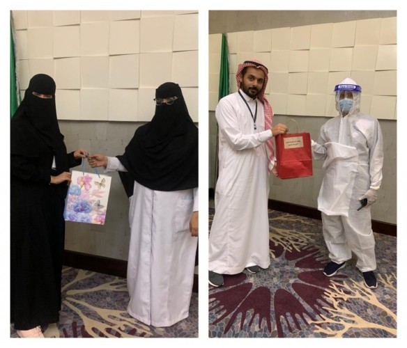 جمعية غيث بجازان تعايد المرابطين بالقطاع الصحي ورجال الأمن وأبطال الهلال الأحمر