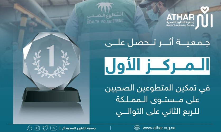 جمعية التطوع الصحية تحقق المركز الأول على مستوى المملكة في تمكين المتطوعين